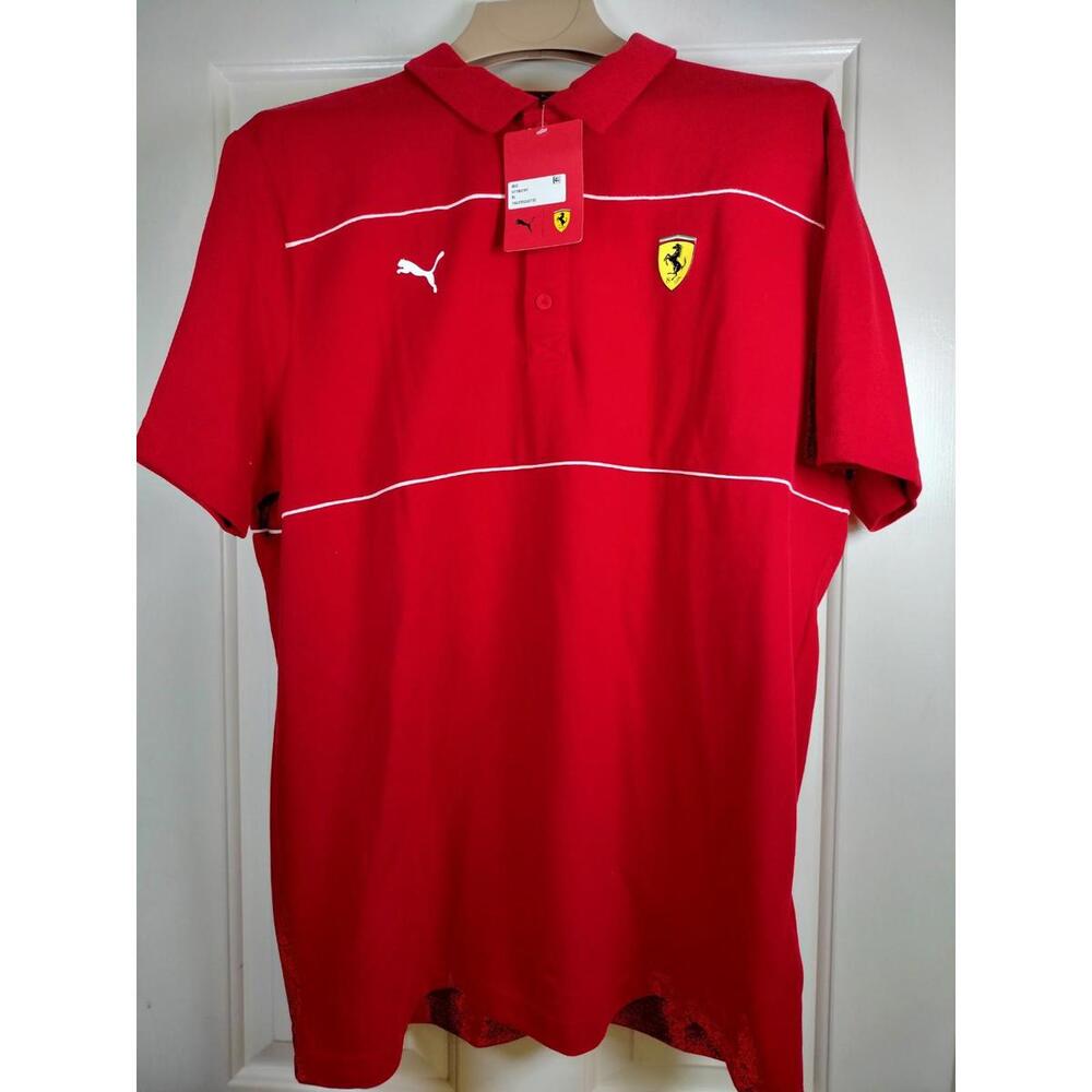 Puma Scuderia Ferrari F1 Polo Shirt Men’s Size  L sso Corsa Red SF Racing 57782